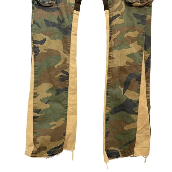 Valabasas Mens Camo Cargo Commander Stacked Flare Jeans Size 32 Streetwear - Picture 5 of 13